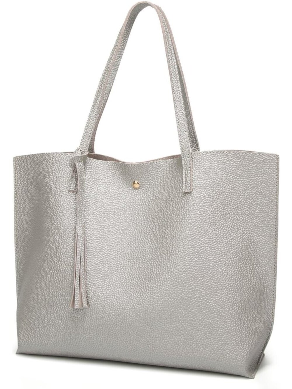 Women's Soft Faux Leather Tote Shoulder Bag from, Big Capacity Tassel Handbag
